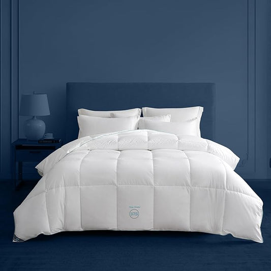 Sleep Climate Temperature Regulating Down Alternative Comforter 37.5® Technology 300 Thread Count All Season Lightweight Hypoallergenic Duvet Insert with 4 Corner Loops White - Full/Queen 90" x 98"
