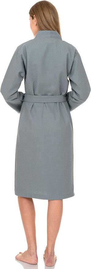 TowelSelections Women's Waffle Bathrobe 100% Cotton Soft Kimono Spa Bath Robe