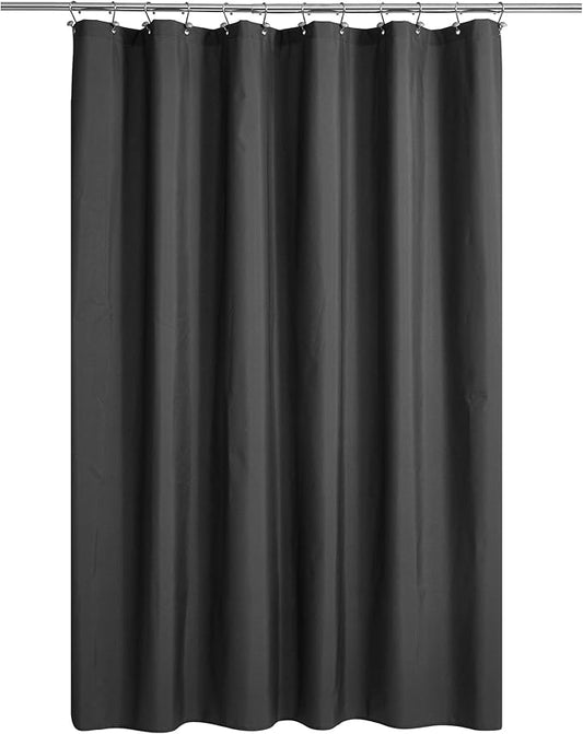 N&Y HOME Ultimate Waterproof Fabric Shower Curtain or Liner with Weighted Magnets, Dark Grey Shower Curtains for Bathroom with Breathable TPU & Machine Washable Polyester, Graphite Gray, 72"x72"