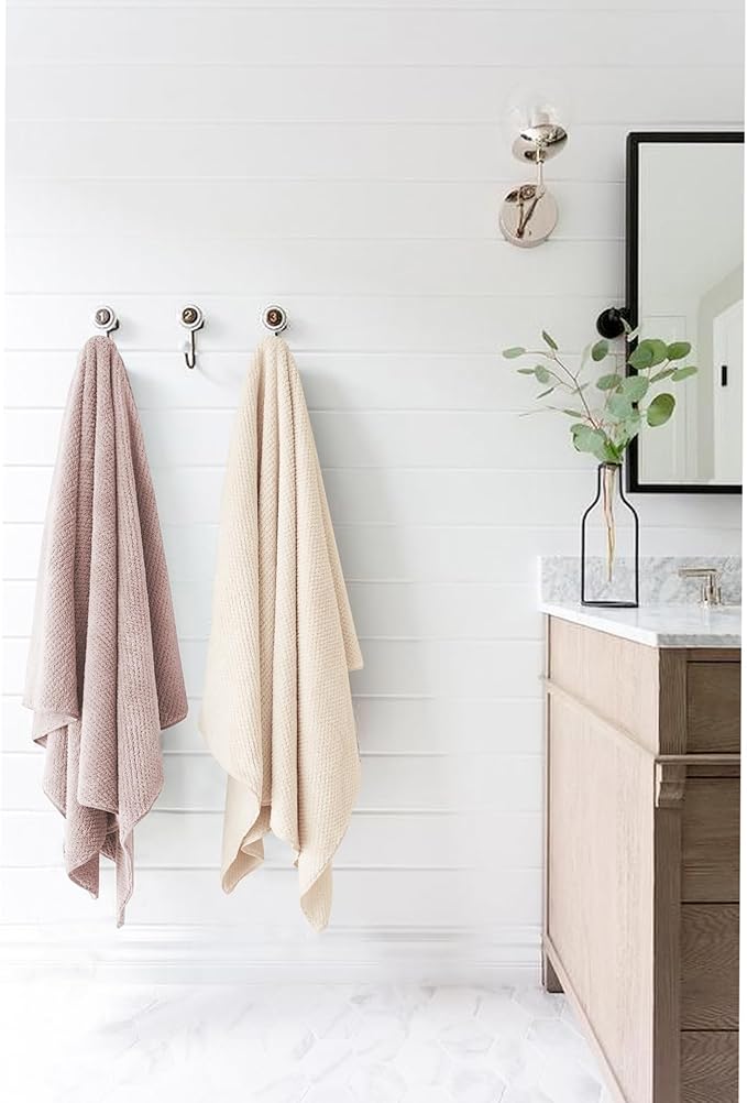 ROLSHOL 2 Packs Large Microfiber Hair Towels for Women, Super Absorbent & Quick Dry Hair Towel Wrap for Curly Hair Long & Short Hair- Anti-Frizz Hair Turbans for Wet Hair (Mauve & Clay)