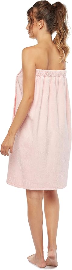 Arus Women's Bathrobe GOTS Certified Organic 100% Turkish Terry Cotton Robe Adjustable Closure Bath Wrap
