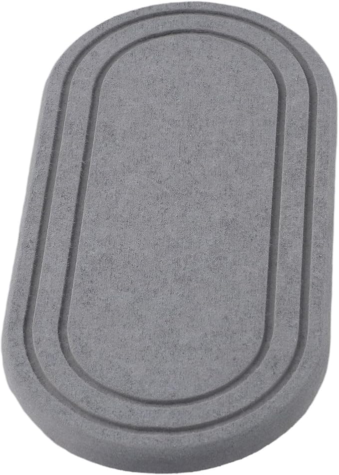 2PCS Diatomite Earth Sink Tray, Fast Drying Soap Dish with Striped Drainage Pad, Silicone Footed Kitchen Faucet Mat, Absorbent Stone Coaster(B)