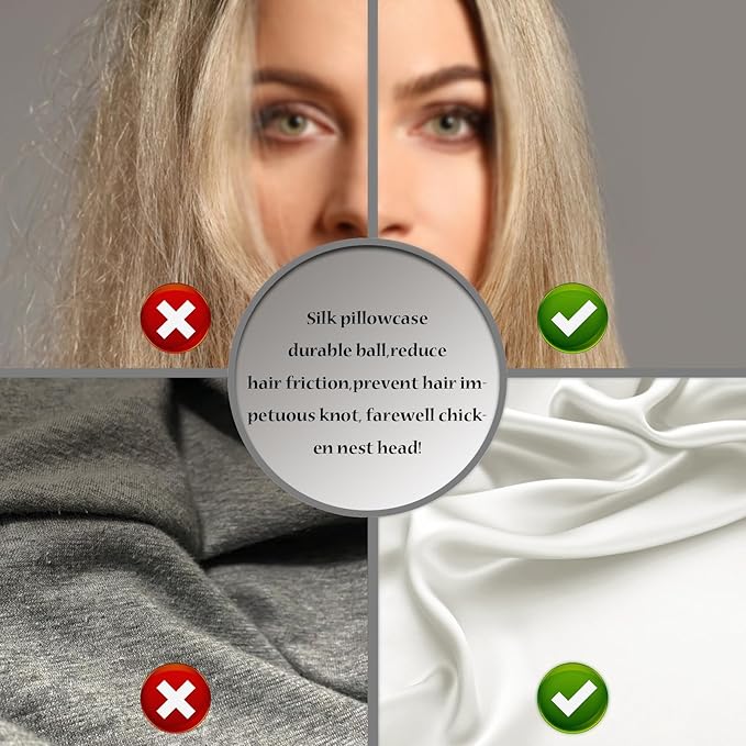 Silk Pillow Cases 2 Pack,Soft Breathable and Sliky Standard Size Pillow Cases Set of 2,Natural Mulberry Silk Pillowcase Set of 2 for Hair and Skin with Hidden Zipper (Ivory,20"X 26",2pcs)