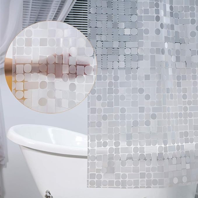 PEVA Shower Curtain Liner BaJiaoYe for Bathroom Shower Curtain,72" x 72 (Water Wave)