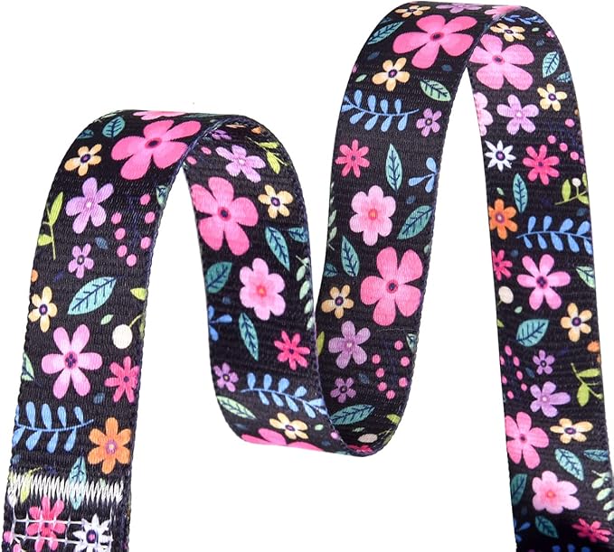 Mihqy Dog Collar with Bohemia Floral Tribal Geometric Patterns - Soft Ethnic Style Collar Adjustable for Small Medium Large Dogs(Floral,M)