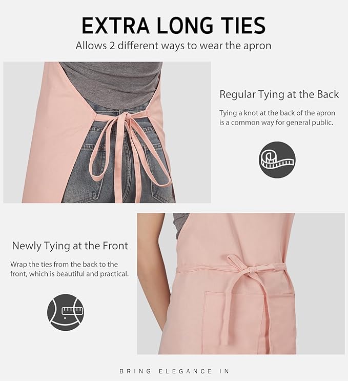 Syntus Apron for Men Women, Adjustable Cooking Kitchen Chef Aprons with 2 Pockets