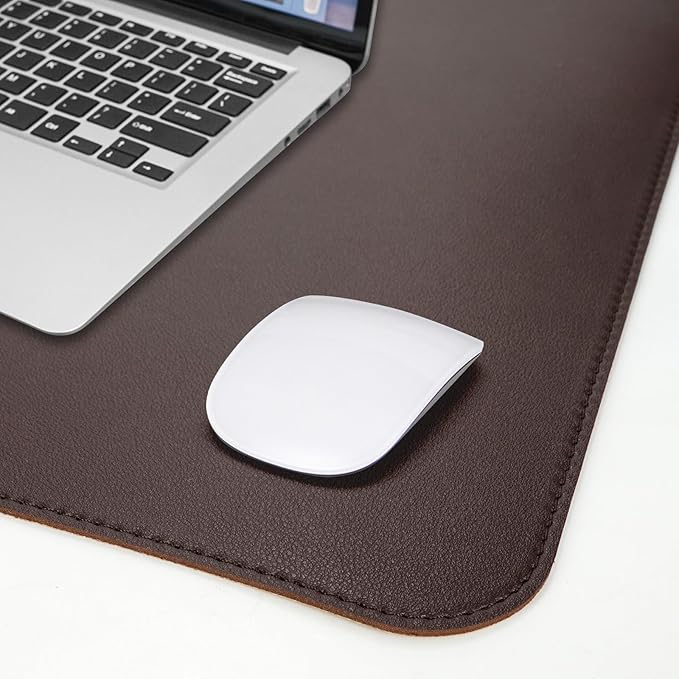 AFIING Cork Desk Mat 31.5" x 17", Waterproof Dual-Sided Cork & PU Leather Desk Pad, Non-Slip Desk Protector for Home Office, Workspace Setup & Gaming, Coffee