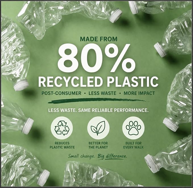 80% Recycled Plastic Dog Poop Bags – Extra Thick, Leak Proof Waste Bags, Big Dog Approved (Unscented, 270 Bags)
