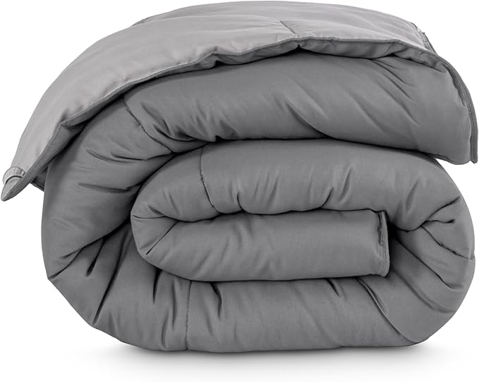 Bare Home Oversized King Comforter - Reversible Colors - Goose Down Alternative - Ultra-Soft - Premium 1800 Series - All Season Warmth - Bedding Comforter (Oversized King, Grey/Light Grey)