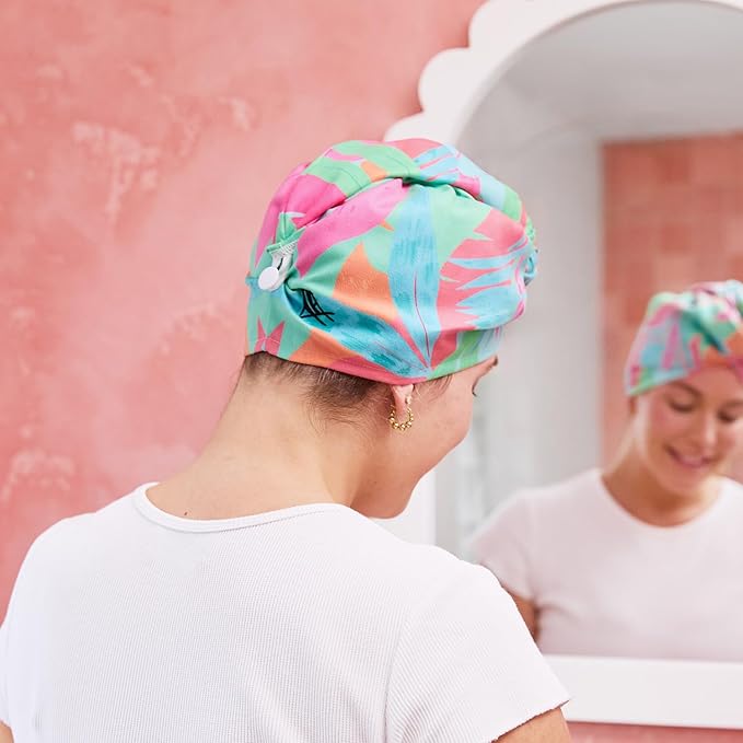 Dock & Bay Turban Hair Towel - for Home & the Beach - Super Absorbent, Quick Dry - Hot Tropics, One Size