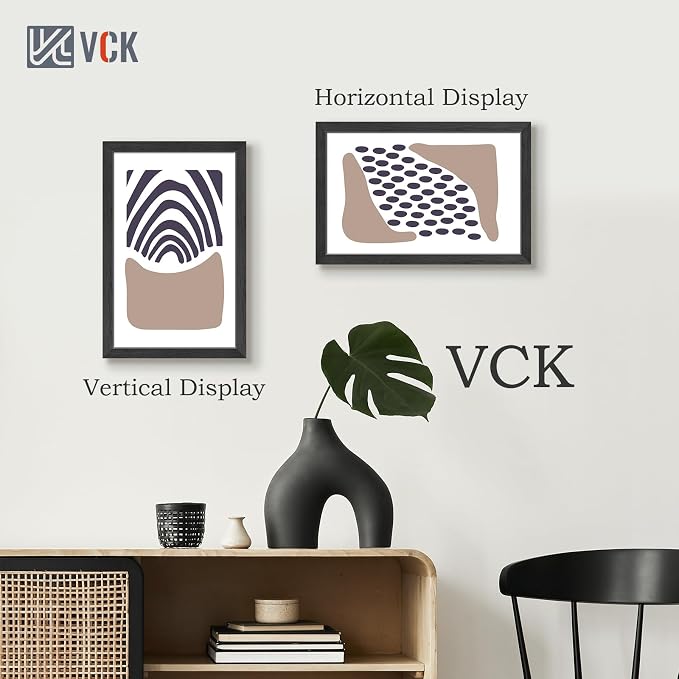 VCK 14x22 Picture Frame 3 Pack, Black Poster Frame MDF Wood with Polished Plexiglass, Wall Mounting Horizontal & Vertical Display