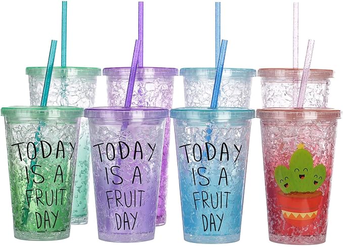 Dakoufish BPA-Free 12 Piece 9 Inch Reusable Clear Plastic Glitter Sparkle Drinking Straw Plus one Cleaning Brush (Clear,9inch)