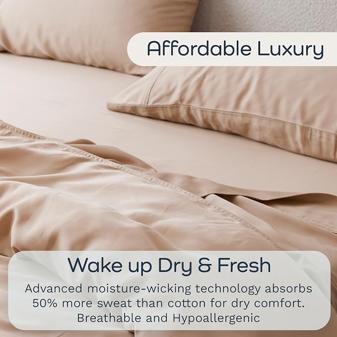 Olive + Crate Tencel Eucalyptus Pillowcases - 100% Tencel Lyocell Cooling Pillow Cases for Hot Sleepers - Hypoallergenic, Moisture-Wicking, Silk Alternative, King Size Set of 2 [Terracotta Clay]
