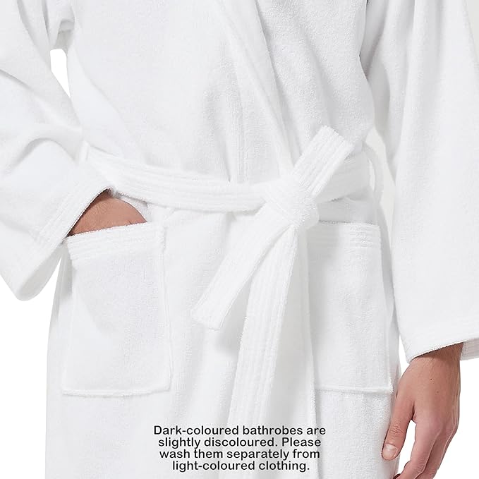 Men's Robe,Pure Cotton Robe for Men,Absorbent Bathrobe,Luxurious Terry Cloth Bathrobe with Shawl Collar