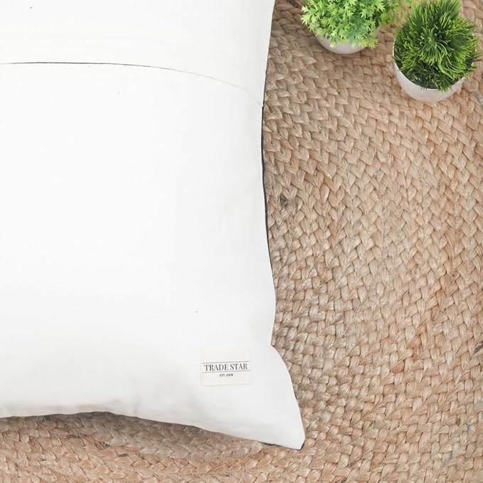 Trade Star 100% Cotton Throw Pillow Cover Handloom Square Cushion Case Tribal Print Bedding Sofa Cushion Case Farmhouse Floor Decor Cushion Cover Handmade for Room Decor (18x18 Inches)