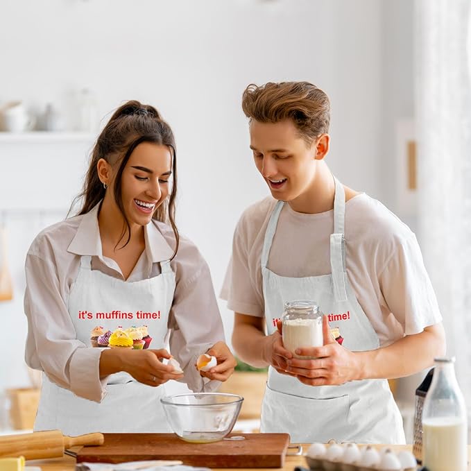 Chefs Aprons | Cooking Baking Grilling for Home Restaurant | Premium Kitchen Aprons with Double Pocket for Men Women