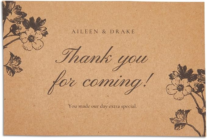 Sustainable Greetings Blank Cards & Envelopes - Customizable Greeting Card & Wedding Invitation Set - Bulk Thank You Notes & Envelopes - Printer-Friendly Stationery Set - 48-Pack, 4x6 in, Brown