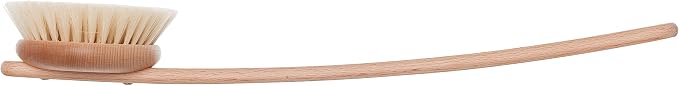 REDECKER Natural Pig Bristle Bath Brush with Oiled Beechwood Handle, 18-1/2-Inches - Back Brush - Shower Back Brush with Long Handle - Natural Bristle Brush, Made in Germany