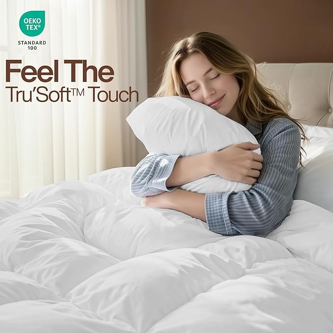 Utopia Bedding Comforter Duvet Insert, Quilted Comforter with Corner Tabs, Box Stitched Down Alternative Comforters Full Size (White, Pack of 2)