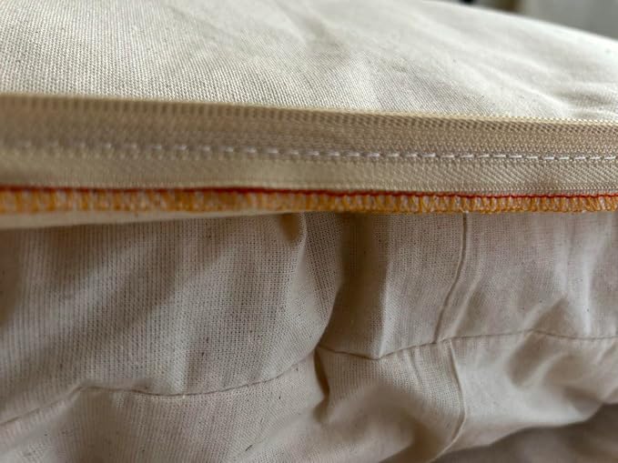 Natural Cotton Canvas Dog Bed – Raw Cotton Filled Pet Cushion Insert, Breathable Eco-Friendly Dog Mattress, Durable Washable Cover with Zipper (Natural, Large 48"x30"x5")