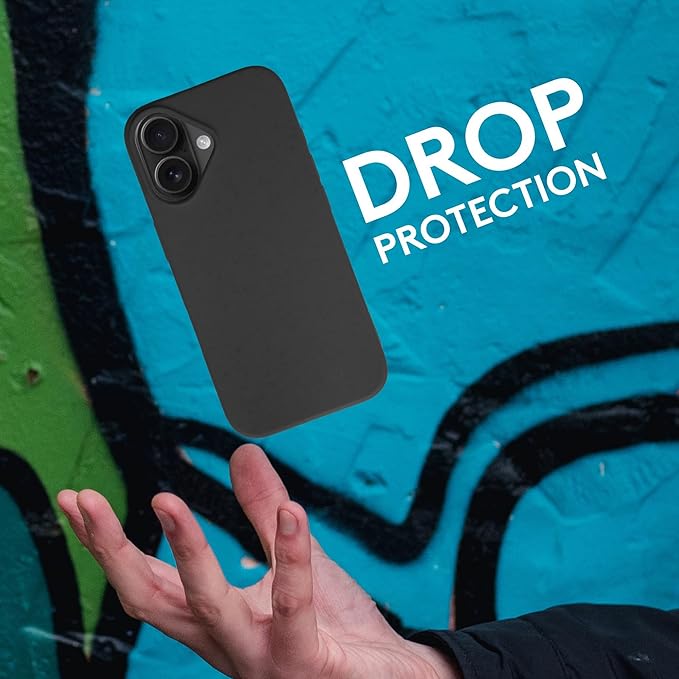LOAM & LORE Biodegradable Phone Case for iPhone 16, Plastic Free Eco Friendly Phone Case, Plant Based Compostable iPhone 16, Premium Zero-Waste Phone Cover (Black)