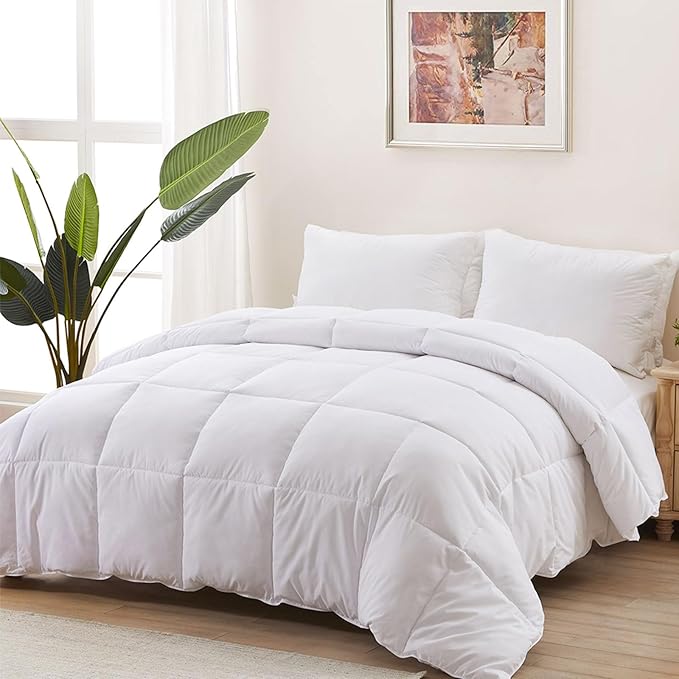 ACCURATEX Duvet Insert Oversized King Comforter 120x98- Fluffy Down Alternative Fill Hotel Collection Comforter,Lightweight Soft All Season Duvet Insert with Corner Tabs - Machine Washable,White