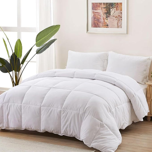 ACCURATEX Duvet Insert Oversized King Comforter 120x98- Fluffy Down Alternative Fill Hotel Collection Comforter,Lightweight Soft All Season Duvet Insert with Corner Tabs - Machine Washable,White