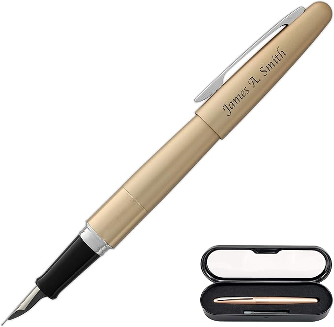 Goldspot Personalized Pilot Metropolitan Classic Fountain Pen in Custom Engraved Pen in Gold