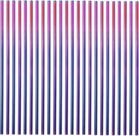 50-Pack Stainless Steel Straws,Super Long 10.5 Inch Drinking Metal Straws for 30oz/20oz Tumblers Yeti Cups Travel Mugs,Reusable Rustproof Dishwasher Safe (All straight 50pcs -10.5" Rainbow)