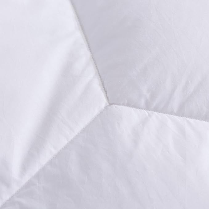 Feather and Loom Honeycomb Stitch Down Alternative All Season Comforter - Soft and Easy Care Microfiber Cover, Hypoallergenic High Loft Fiber Fill, Machine Washable - Color: White Size: King