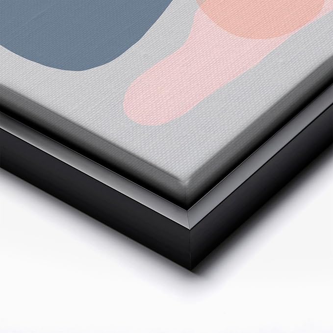 Monem Art Abstract Organic Shapes Print - Minimal Scandinavian Line Art Poster - Wall Decor for Living Room, Bedroom or Office - 24x32 Black Framed CANVAS Wall Art by Mareike Bohmer