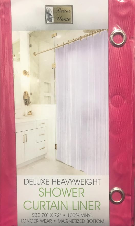 Better Home Deluxe Heavy Weight Shower Curtain Liner Bright Color (Red Berry)