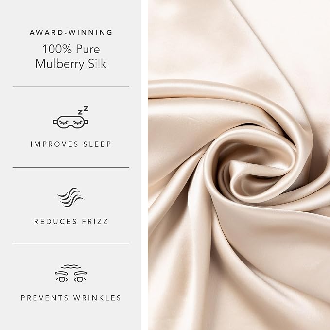 Fishers Finery 30mm 100% Pure Mulberry Silk Pillowcase, Quality Tested (Taupe, Queen)