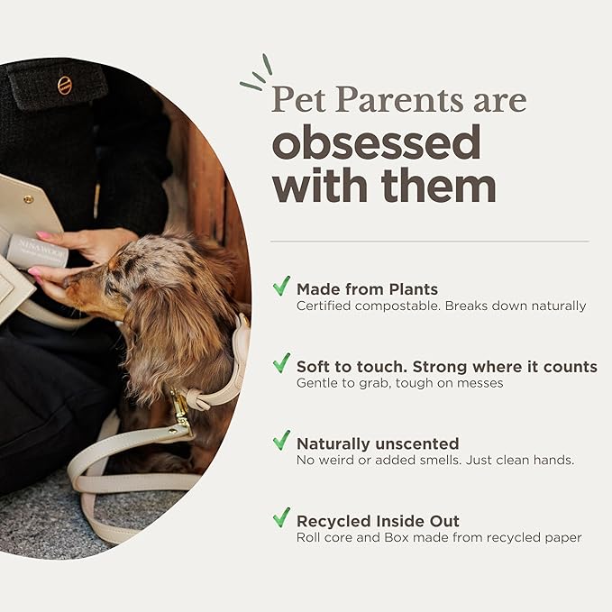100% Certified Home Compostable and Biodegradable Dog Poop Bags - ASTM D6400 & EN 13432 Compliant Dog Waste Bags – 180 Bags – 12 x Rolls of Plant Based Compostable Waste Bags - Thick Doggie Poop Bags