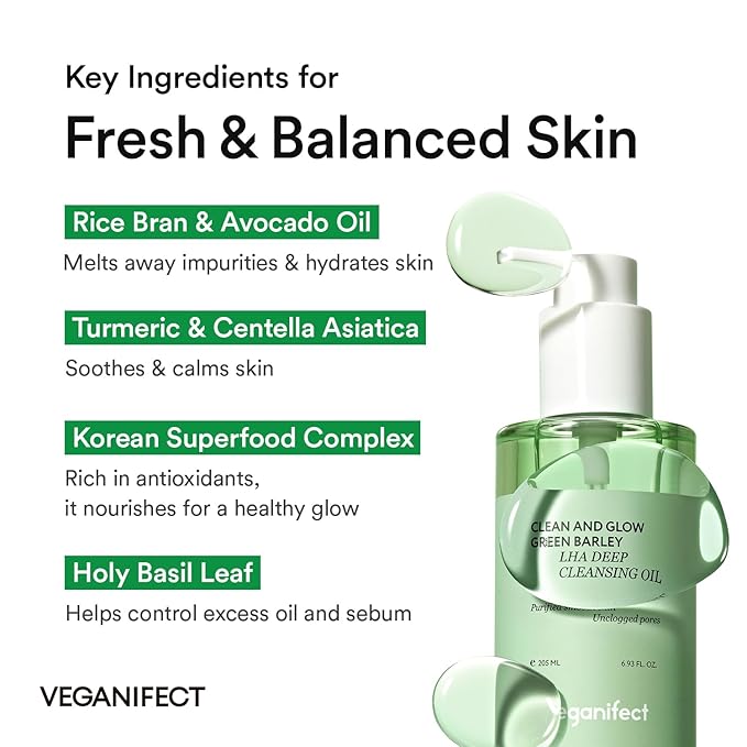 Hydrating Light Cleansing Oil for Sensitive Skin, Waterproof Makeup Remover & Blackhead Cleaner with Rice Bran Oil, Turmeric, and Centella Asiatica, Korean Skin care (205ml/6.93 fl oz)