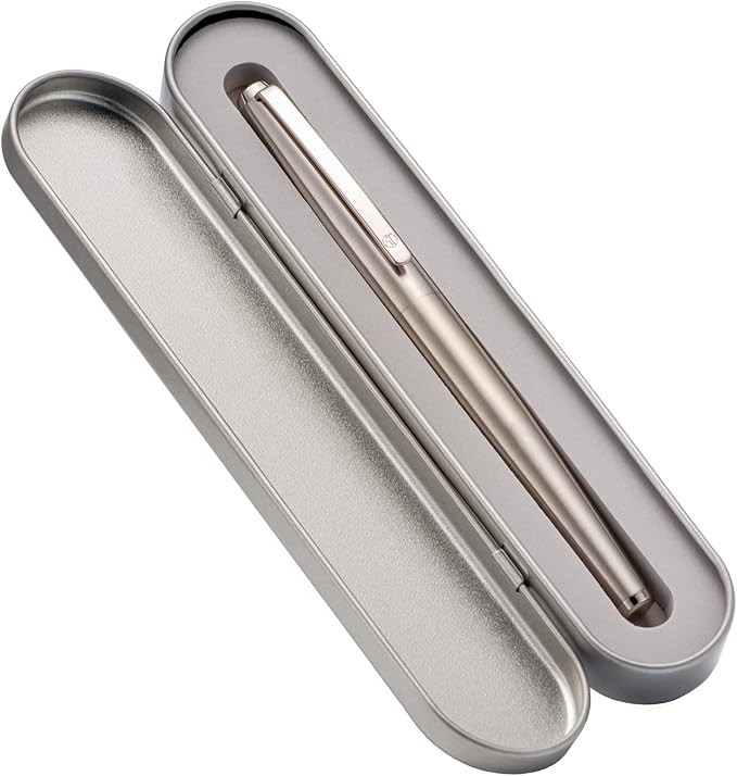 HongDian Stainless Steel Fountain Pen Iridium Fine Point with Converter and Metal Pen Box