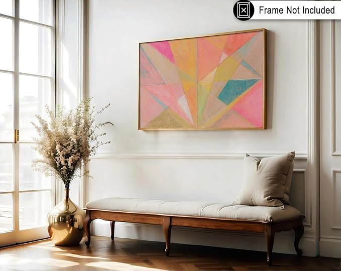 Monem Art Colorful Geometric Abstract Painting Print - Pastel Art Deco Style Art Poster - Wall Decor for Living Room, Bedroom or Office - 8x10 Unframed Wall Art by Renee Stramel