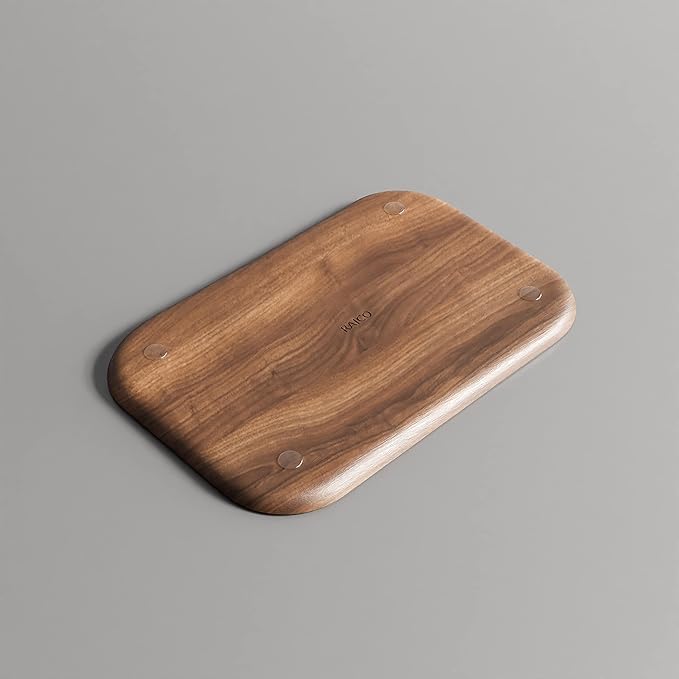 Valet Tray Wooden Premium Wood Catchall EDC Tray for Desk Bedside Concierge Tray Organizer Key Wallet Watch Phone Storage (Walnut)