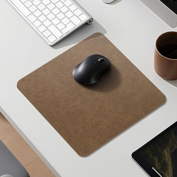 Imitation Crazy Horse Leather Desk Mat - Waterproof Desk Pad - Ideal for Large Mouse Pad and Desk Mats on Top of Desks (Camel+Camel, 11"*8")
