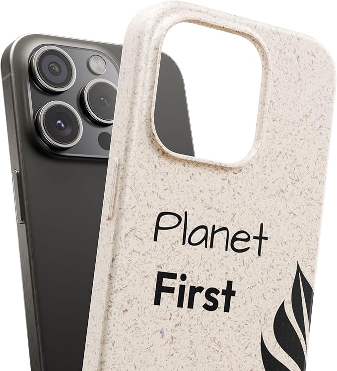 Eco-Friendly Biodegradable Phone Case - Planet First, Compatible with iPhone 16, 15, 14, & Samsung 22, 21, 20, All Versions