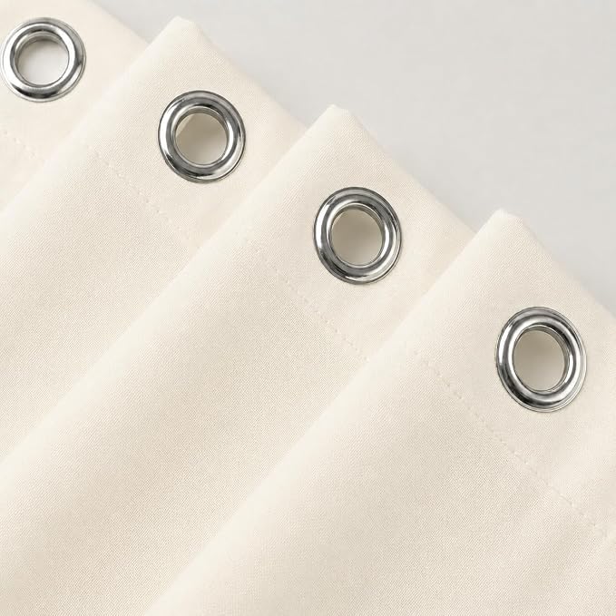 Waterproof Fabric Shower Curtain Liner, TPU Coated, PEVA-Free & Odorless, Hotel Quality, 3 Magnets, Rust-Proof Metal Grommets, Machine Washable, Cream, 72x84 Inch