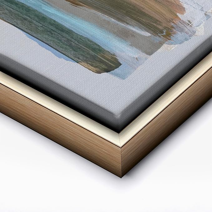 Monem Art Abstract Earth Tone Brushstroke Print - Modern Painterly Art Poster - Wall Decor for Living Room, Bedroom or Office - 8x10 Silver Framed CANVAS Wall Art by Mareike Bohmer