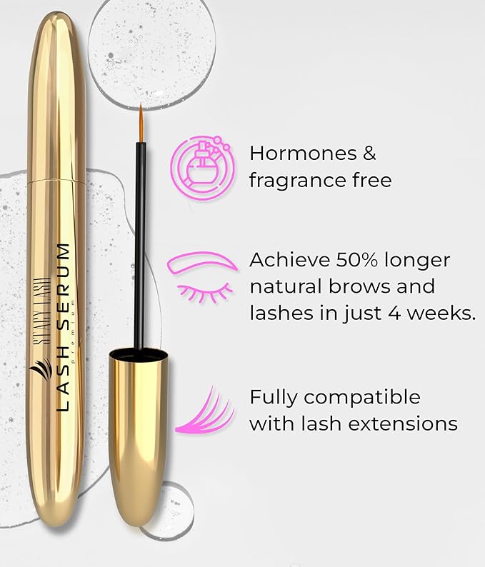 STACY LASH Shampoo 100ml Cleaning Kit of Eye Makeup Remover (Foam Cleanser) & Shampoo Brush & Mascara Brush Bundle with Eyelash Serum 5ml for Lash Growth and Thickness