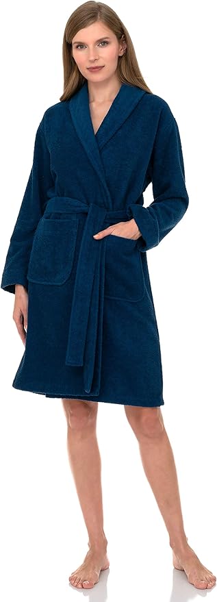 TowelSelections Women’s Robe, 100% Cotton Short Terry Shawl Bathrobe