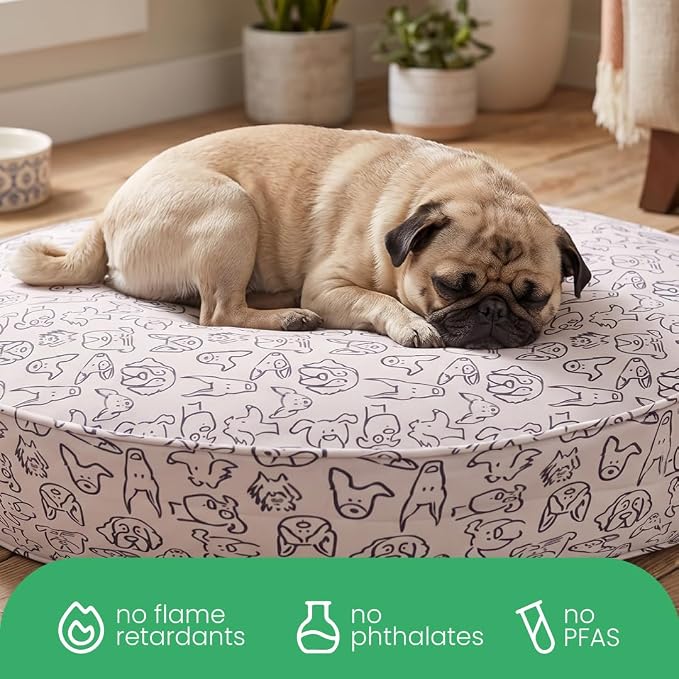 Molly Mutt Only You Dog Bed Duvet Cover, 100% Cotton Canvas Cover for Dog, Puppy, or Cat Bed, Durable, Washable, and Free of Harmful Chemicals, Round, 36"x5"