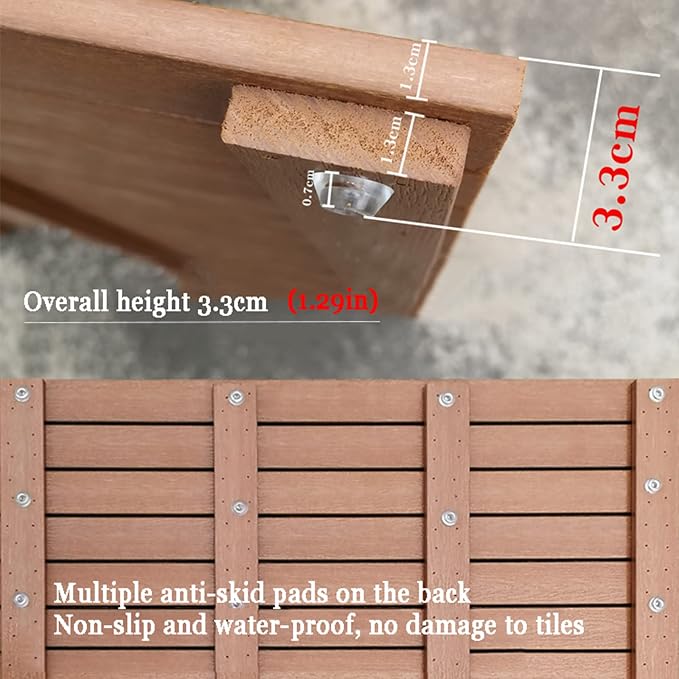 Non-Slip Bathroom Board,Wood Bath Mat for Bathroom and Doorstep,Modern Farmhouse Bathmat Decor,Bamboo Bathroom Accessories,Natural Environmental Friendly,Customizable,75x120cm/30x47in