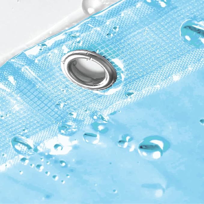 Home Expressions 6 Gauge PEVA Liner Magnetic Shower Curtain Liner 70"x72" (Light Blue)