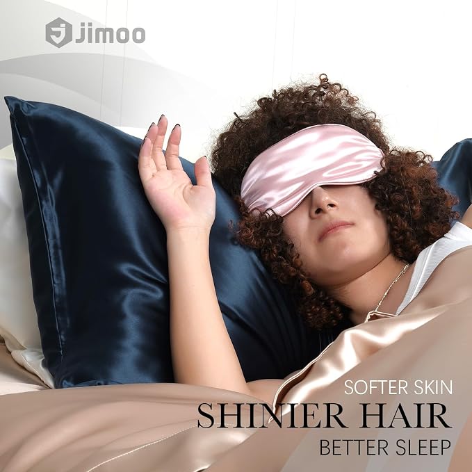 Natural Silk Pillowcase for Hair and Skin with Hidden Zipper, 22 Momme, 600 Thread Count 100% Mulberry Silk Pillowcase, Soft Smooth Both Sided Silk Pillow Cover(Navy Blue, King 20 inch X 36 inch ,1pc)