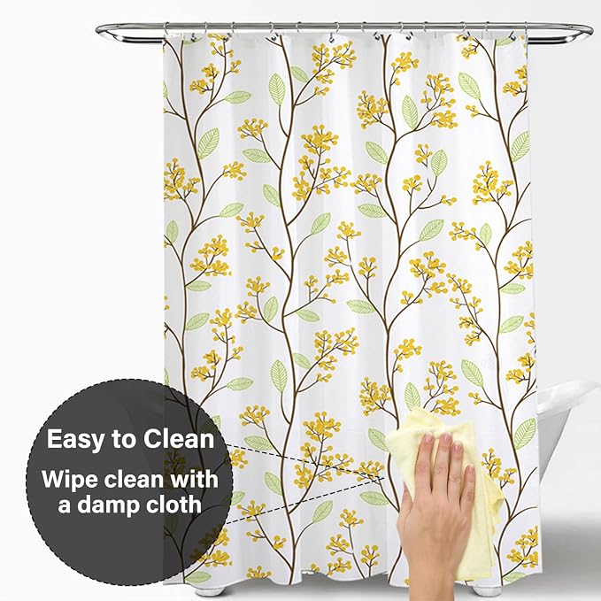 Plastic Shower Liner - Premium EVA 6G Shower Curtain Liner with Rustproof Grommets and 3 Weighted Magnets, Waterproof Shower Curtains for Bathroom (Holly Tree, 72" x 72")