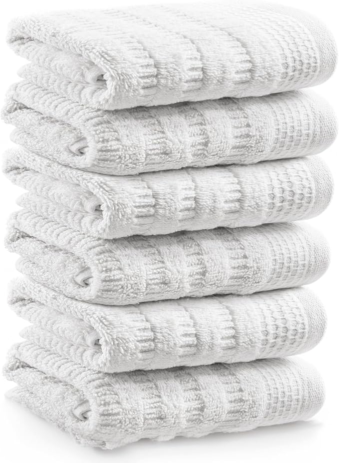 Softerry Pure Organic Cotton Washcloth Set - 100% Soft Cotton - Absorbent and Durable - 500 GSM Quick Dry - Luxury Hotel & Spa Quality - Fade Resistant - Eco Friendly